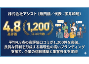 株式会社アシスト（飯田橋／代表：宇井和朗）、平均4.8点の高評価口コミが1,200件を突破。良質な評判を形成する再現性の高いブランディング支援で、企業の信頼構築と集客強化を実現